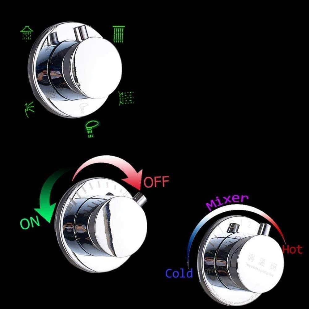 6-Function Stainless Steel LED Shower Panel with Temperature Display - Rain Shower, Massage Jets, Bidet Spray & Handheld Shower for Modern Bathroom Renovation | Spa-Like Experience for Relaxation & Luxury Bathing