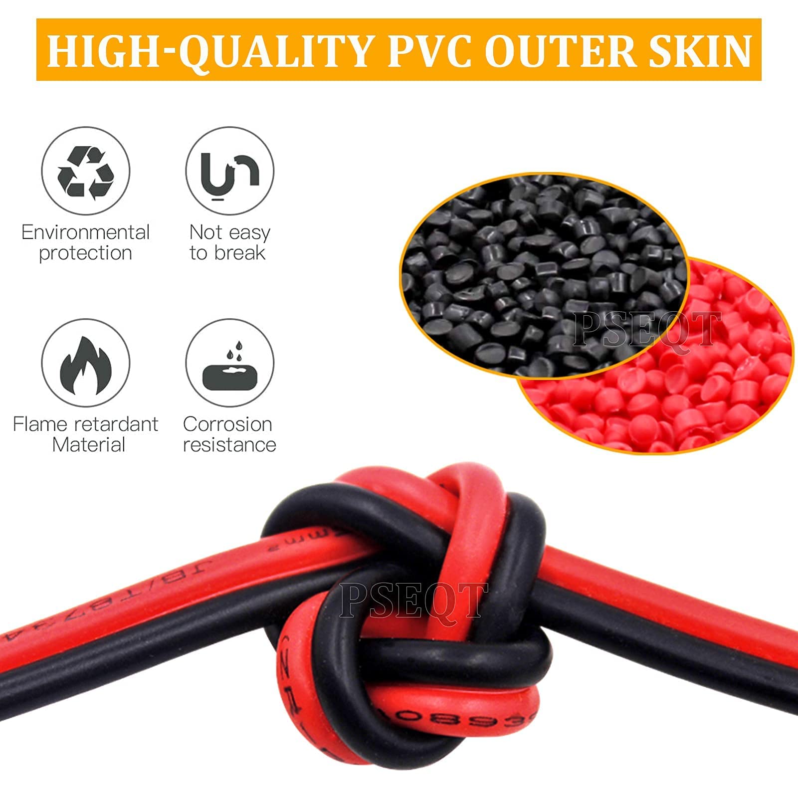 PSEQT 3.9'' LED Rock Strip Lights - 10Pcs Amber Car Exterior Underglow Wheel Fender Lights with 100FT/30M 22AWG 2pin Extension Cable - Perfect for Off-Road Trucks, ATVs, and Custom Car Lighting