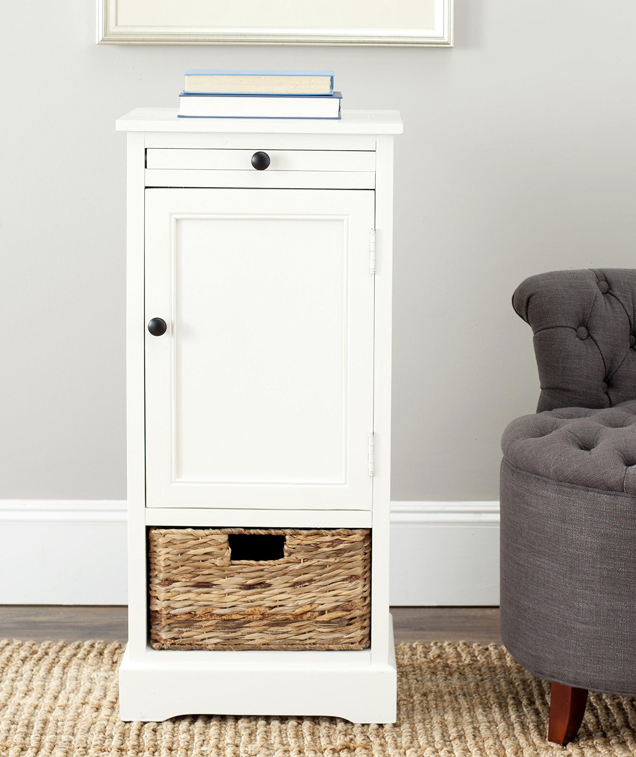 SAFAVIEH American Homes Collection Raven Vintage Grey Tall Storage Unit - Modern Vintage Style Organizer for Bedroom, Living Room & Office