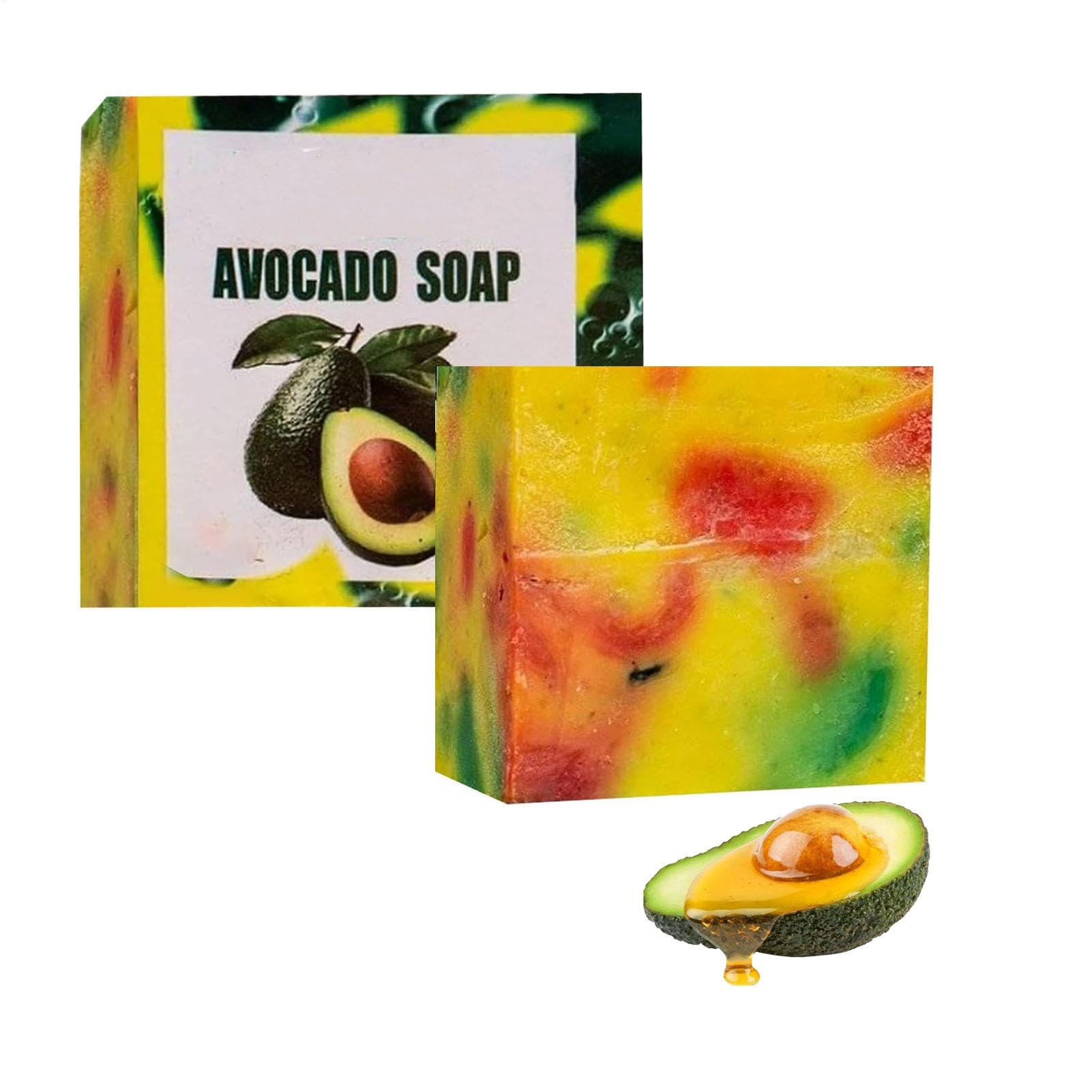 Yamusa Avocado Soap Bar - 200g Natural Handmade Soap with Avocado Oil for Skin Tag Care, Deep Cleansing & Nourishing - Gentle Face & Body Wash for Dry, Sensitive Skin - Perfect for Daily Skincare Routine & Spa Treatment at Home