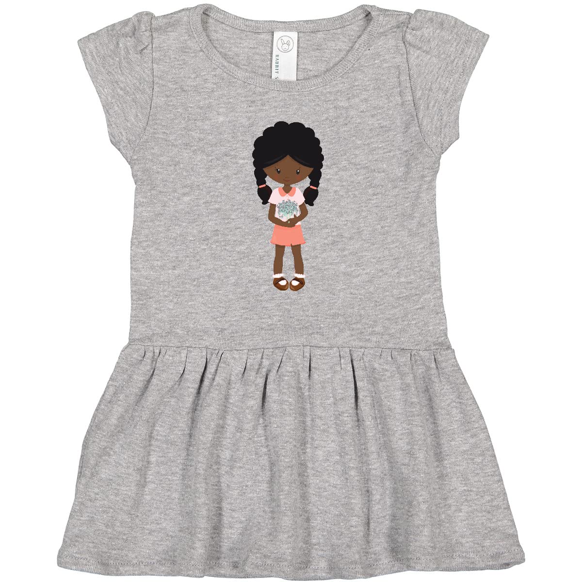 Inktastic Spring Girl African American Toddler Dress - Cute Floral Print Outfit for Girls, Perfect for Easter, Birthday Parties & Family Photos