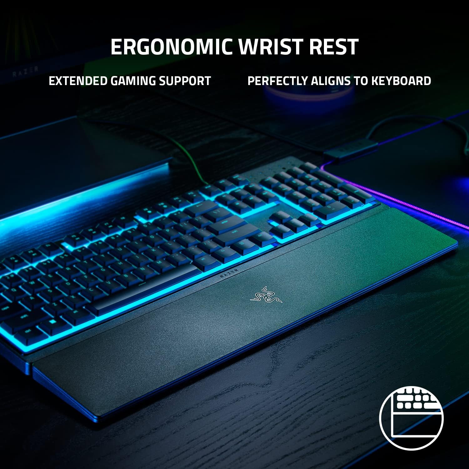 Razer Ornata V3 X Gaming Keyboard - RGB Backlit, Mecha-Membrane Switches, Ergonomic Wrist Rest - Perfect for PC Gaming, Streaming & Office Work