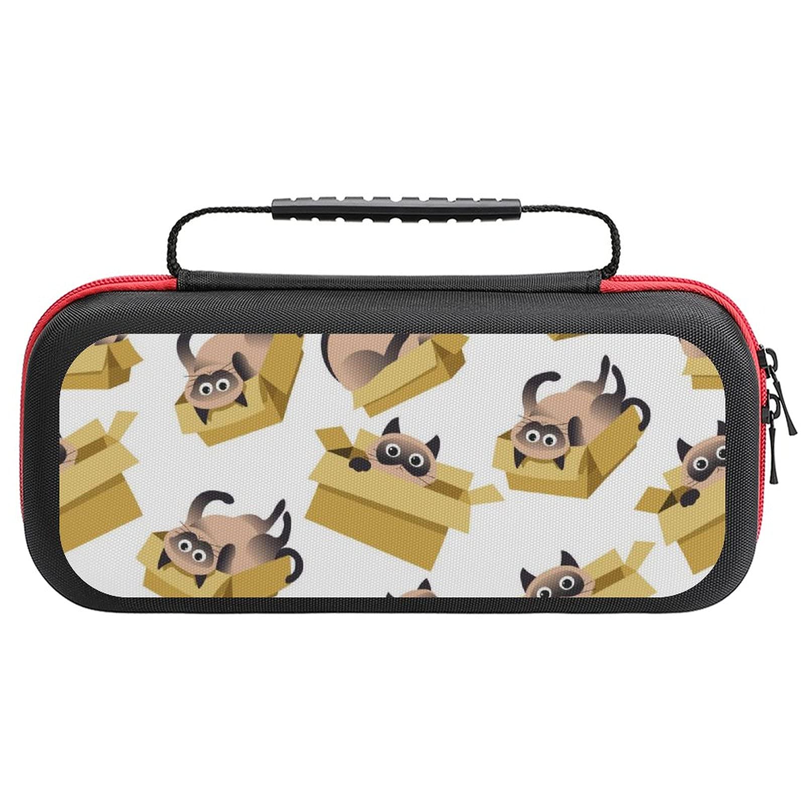 Playful Kitten Printed Carrying Case for Nintendo Switch Lite - Portable Travel Storage Bag with Accessory Pouch | Perfect for Gaming On-The-Go & Console Protection