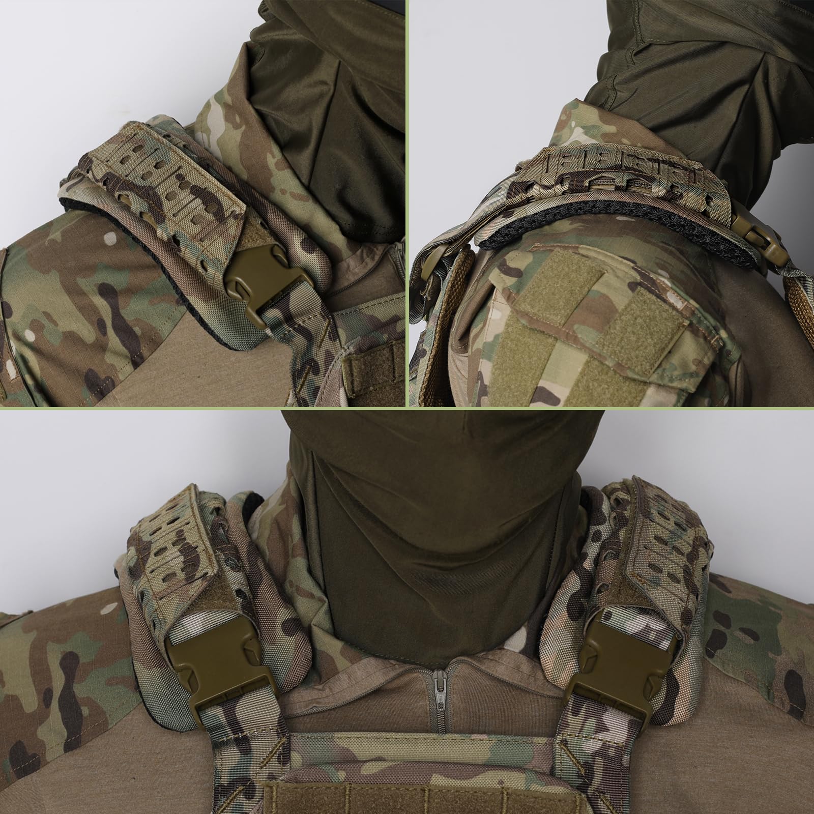 WYNEX Tactical Shoulder Strap Pads for Plate Carriers - 2 Pack Soft Mesh Cushion Pads for Men's Tactical Vests & Gear - Ideal for Military, Airsoft, Hunting & Outdoor Activities