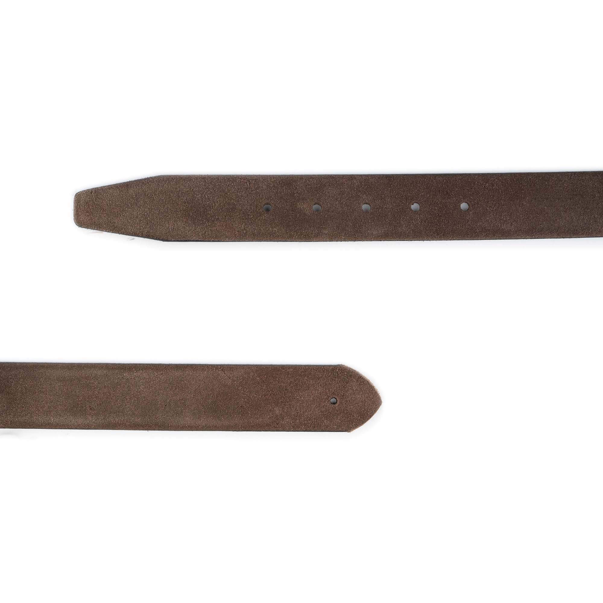 Premium Genuine Suede Leather Belt Straps for Montblanc Buckles - Medium Brown - Perfect for Business Attire & Formal Occasions