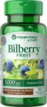 Vitamin World Bilberry Fruit Extract 1000mg - 90 Rapid Release Softgels for Eye Health & Vision Support - Perfect for Night Vision & Digital Screen Use