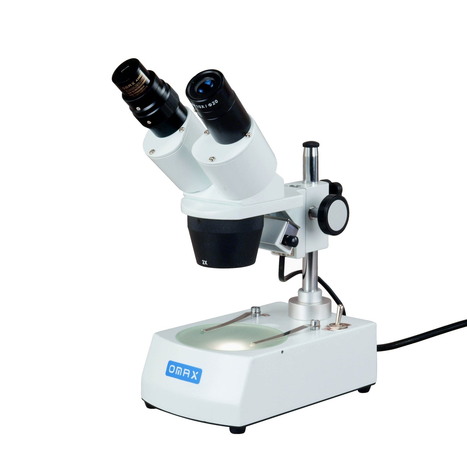 OMAX 20X-40X-80X Student Binocular Stereo Microscope with Dual LED Lights & USB Camera for Science Lab, Classroom, and Home Learning - Perfect for Biology, Geology, and Electronics Inspection