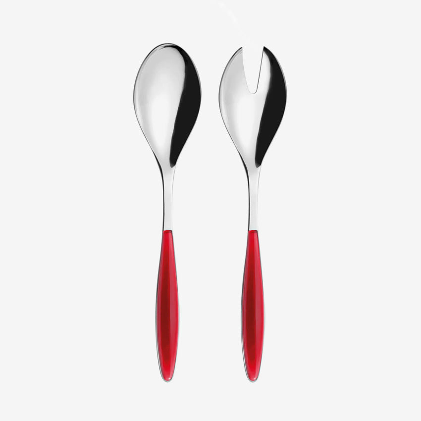 Guzzini Premium Salad Servers Set - Stainless Steel & BPA-Free Plastic - Elegant & Durable Serving Utensils for Dinner Parties, BBQs, and Family Gatherings