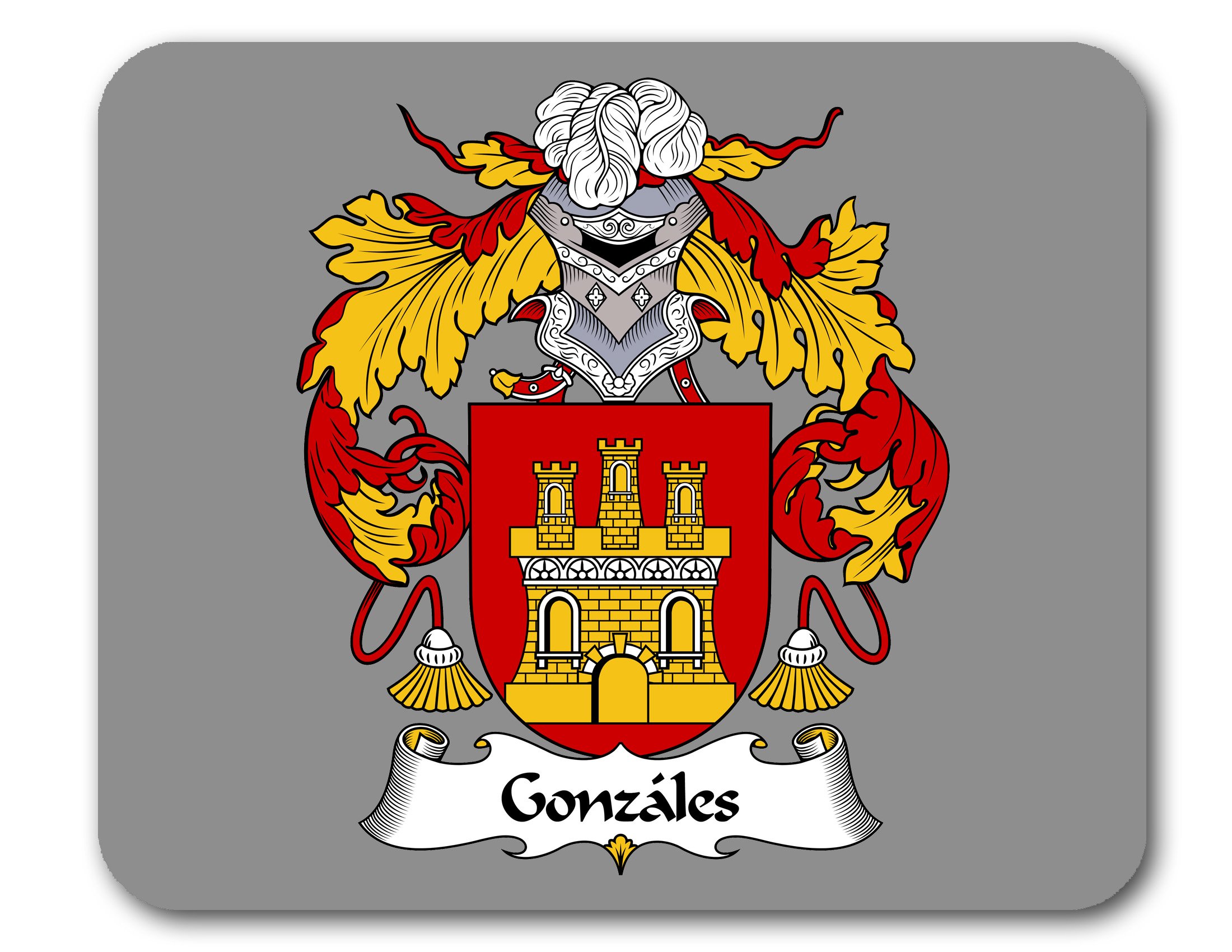 Gonzales Coat of Arms Mouse Pad - Premium Non-Slip Gaming & Office Desk Mat for PC, Laptop - Perfect for Genealogy Enthusiasts & Family History Displays