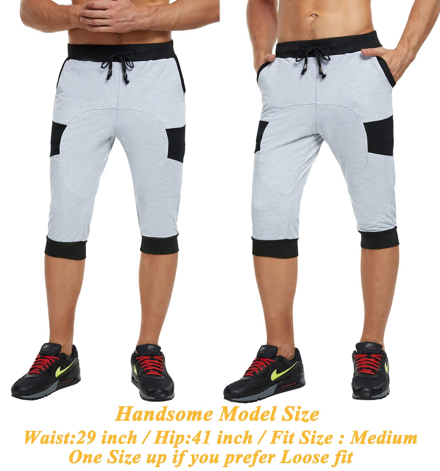 Men's Casual Harem Jogger Pants - Loose Fit Training & Workout Shorts for Gym, Yoga, Running & Lounge Wear