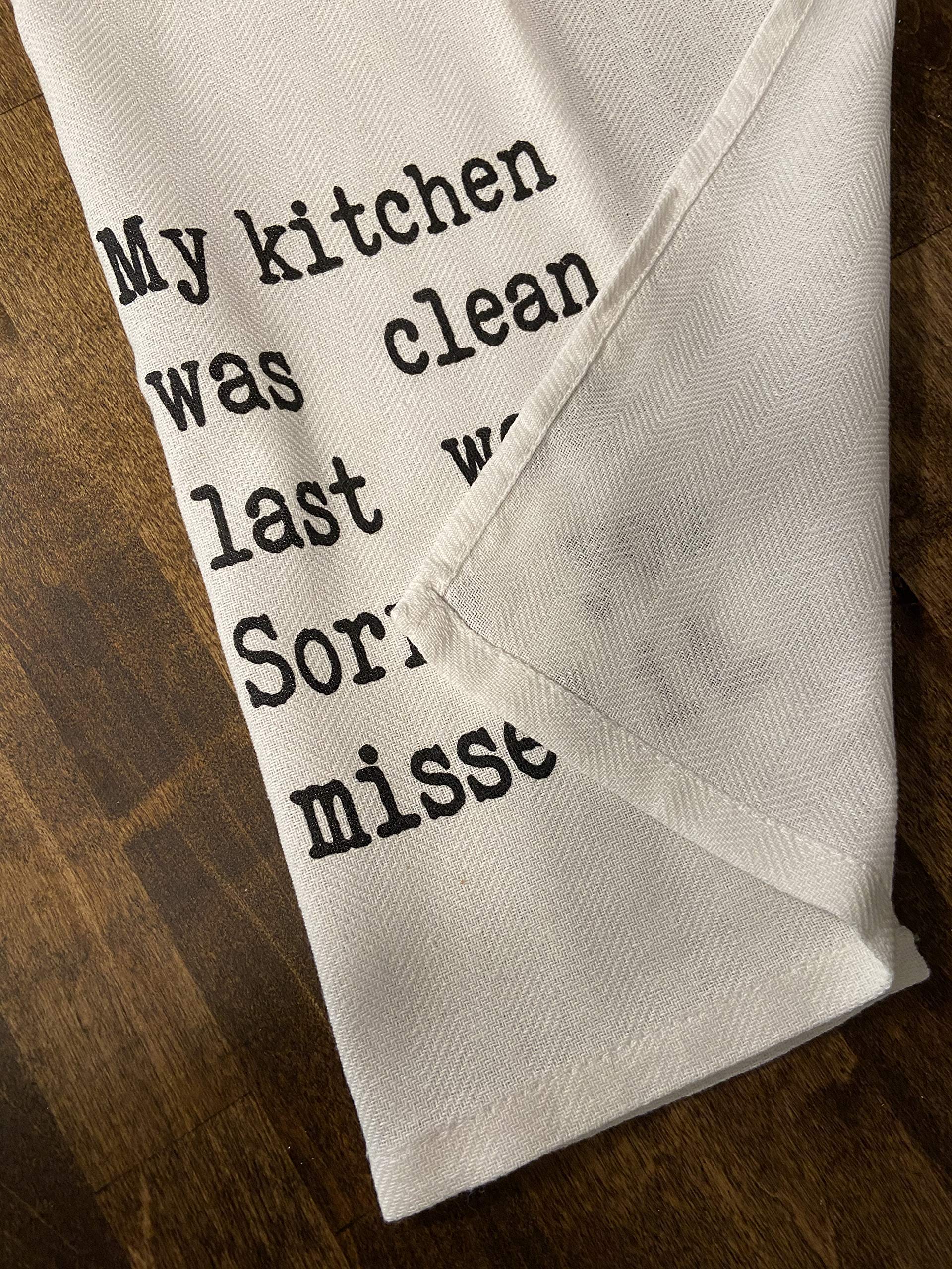 Funny Kitchen Tea Towel - 'My Kitchen Was Clean Last Week' Humorous Dish Towel for Cooking, Cleaning & Gifts - Perfect for Home, Office & Housewarming Parties