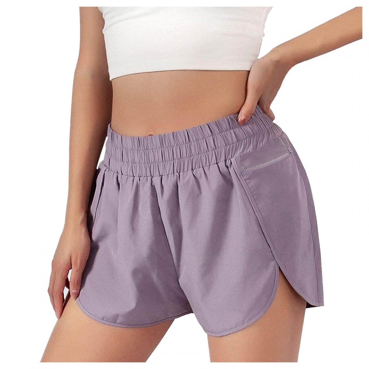 COMVALUE Women's Quick Dry Athletic Shorts - Elastic Waist Workout Running Yoga Shorts for Summer Sports | Perfect for Gym, Jogging & Outdoor Activities