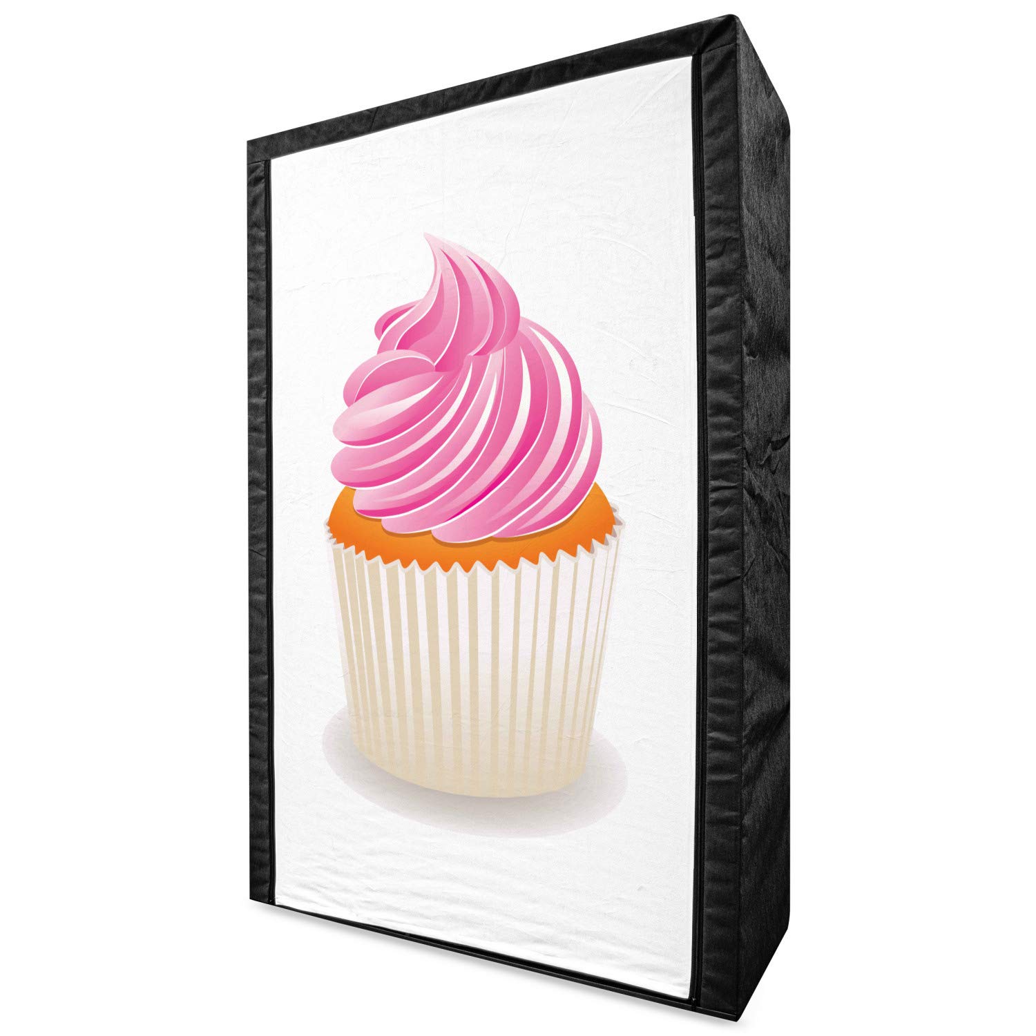 Ambesonne Portable Fabric Wardrobe - Pink Cupcake Design, 42.5