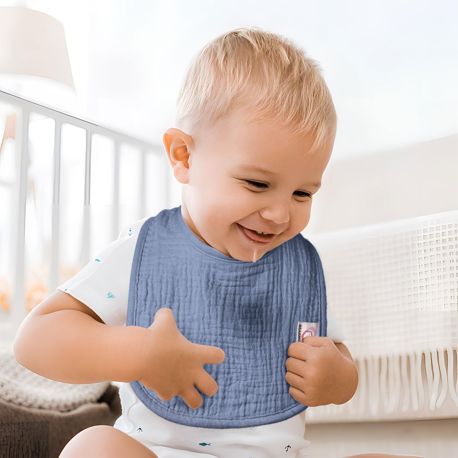 100% Cotton Muslin Baby Bandana Bibs - Soft & Absorbent Drool Bibs for Boys & Girls - Perfect for Teething, Feeding & Everyday Use