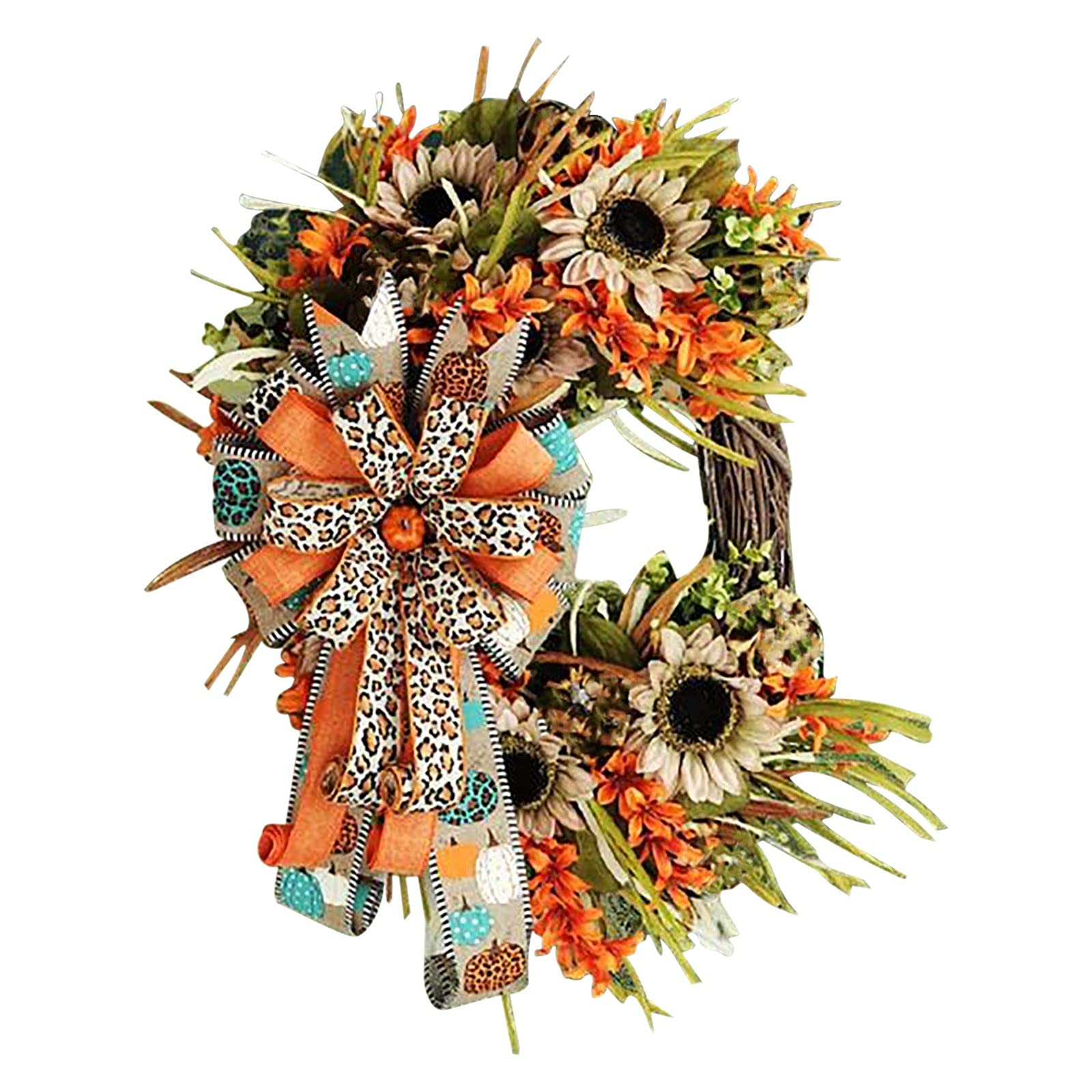 Halloween Wreath Decor - Pumpkin Truck Doorplate for Autumn & Christmas Home Decor