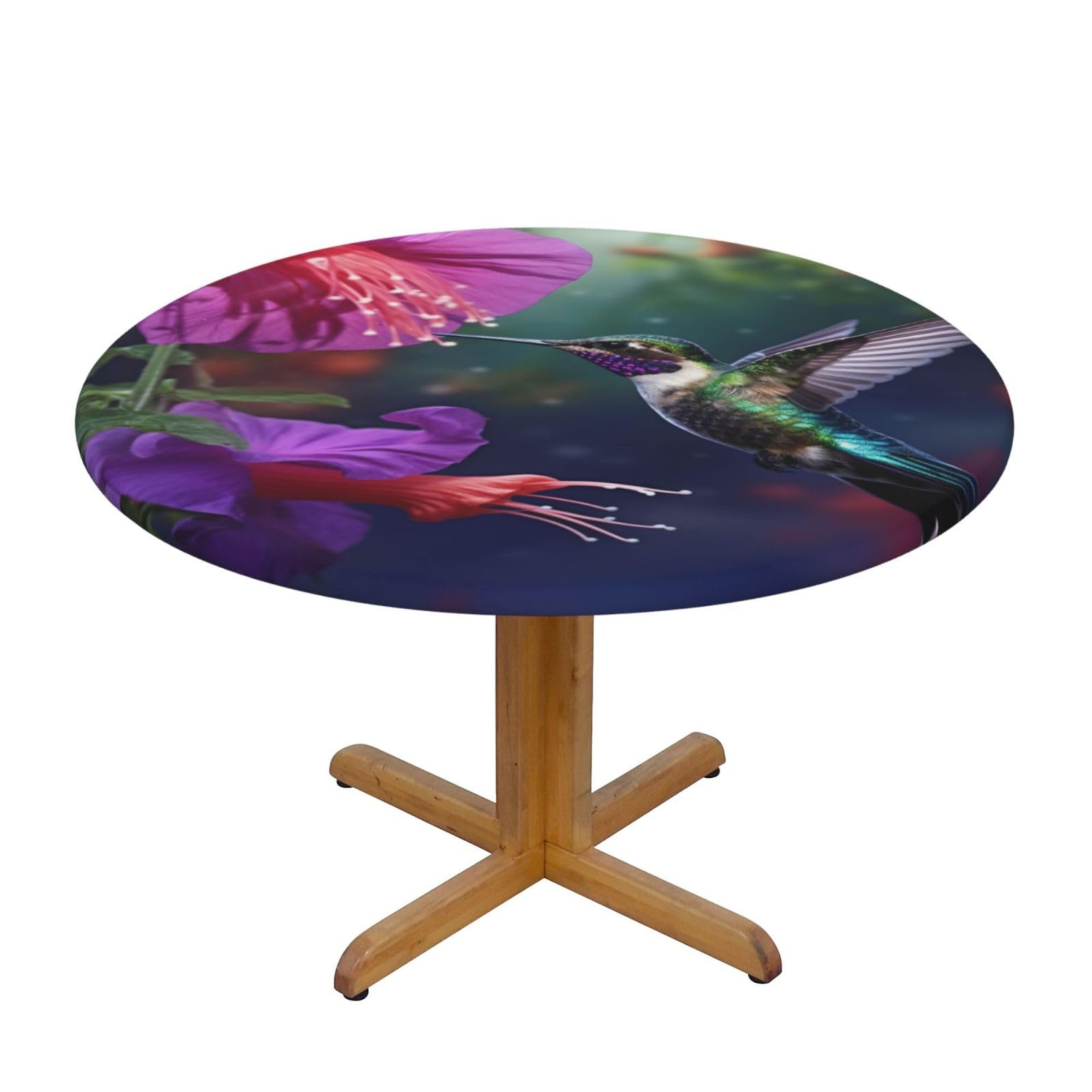 Waterproof Elastic Edge Round Tablecloth - Fits 45