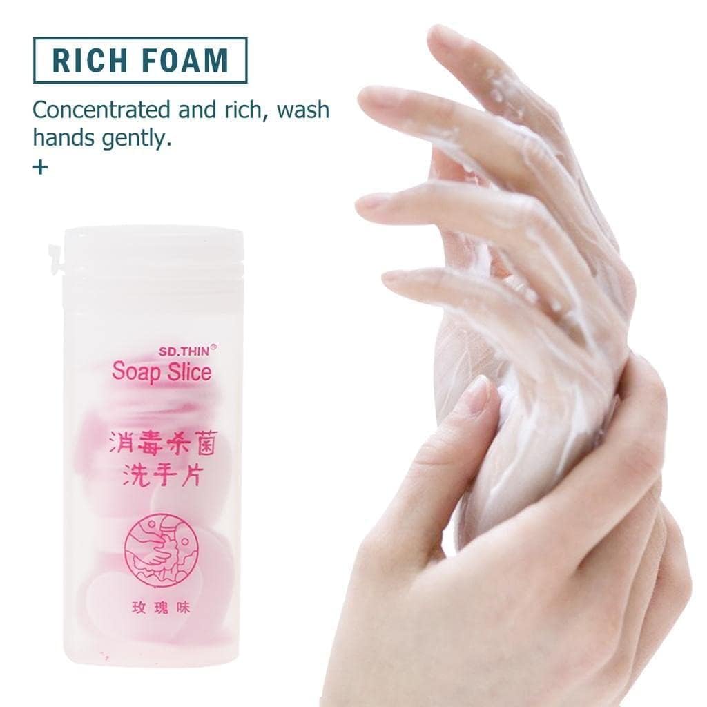 50Pcs Disposable Travel Soap Sheets | Portable Mini Paper Soap for Hand & Face Washing | Antibacterial & Hygienic | Perfect for Camping, Hiking, Gym & Airplane Travel