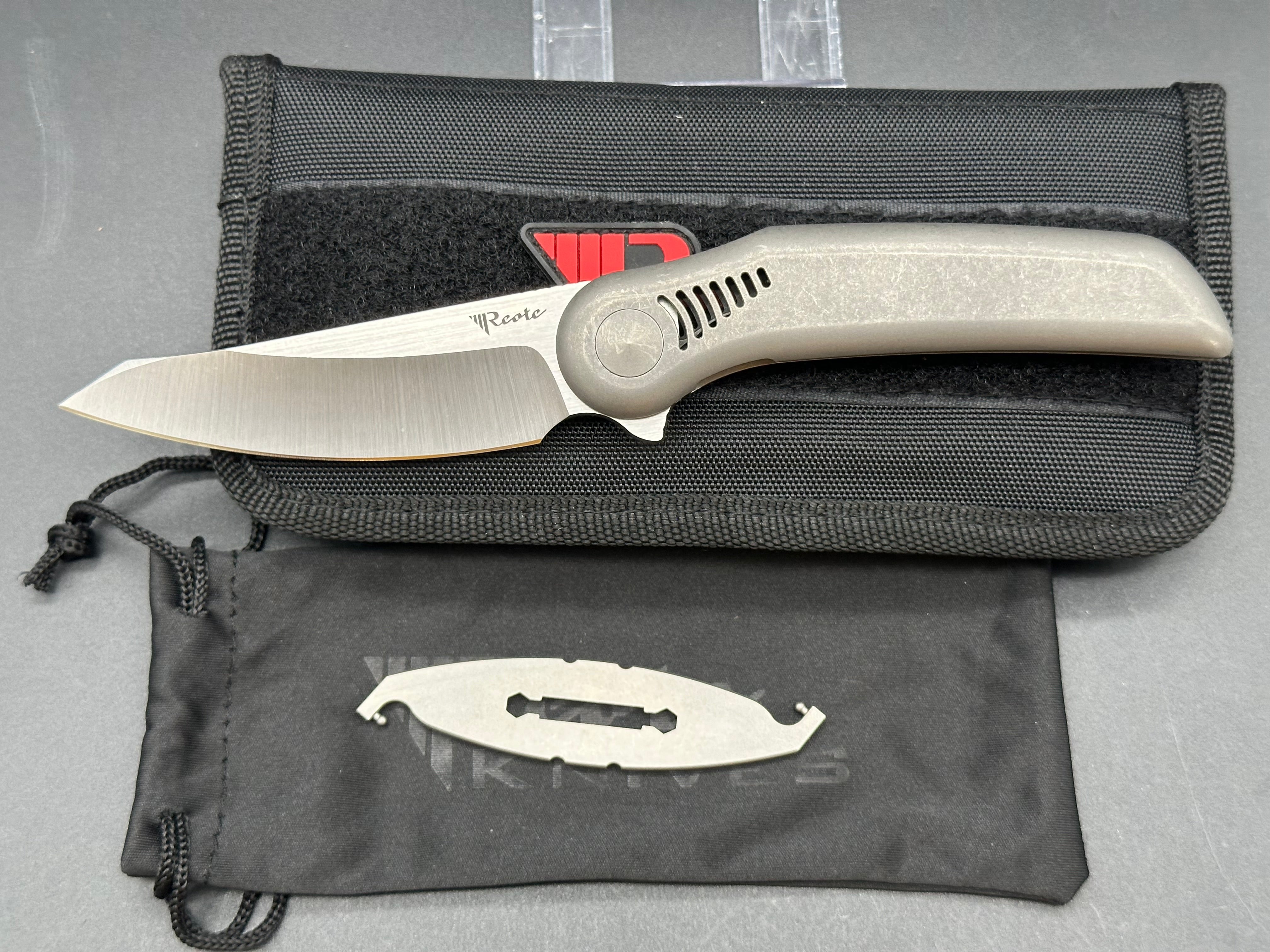 Reate Knives Gent 9 Flipper Frame Lock Knife - Premium EDC Pocket Knife with Titanium Handle - Perfect for Outdoor, Camping, and Everyday Carry