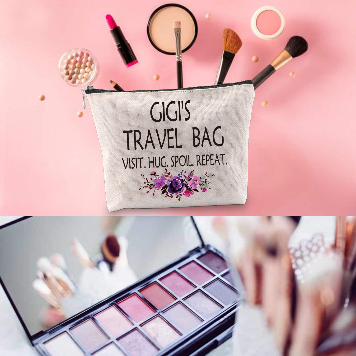 WCGXKO Gigi Gift - Elegant Cosmetic & Toiletry Travel Bag for Women | Perfect Birthday, Mother’s Day & Grandma Gift | Compact Makeup Organizer for Vacation, Gym & Business Trips (GIGI'S TRAVEL Collection)
