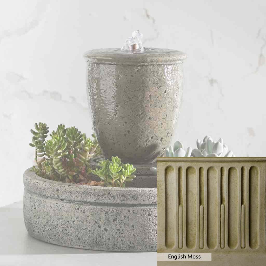 Campania International M Series Rustic Spa Fountain with Planter - Outdoor Garden Water Feature for Patio, Deck, and Backyard Relaxation