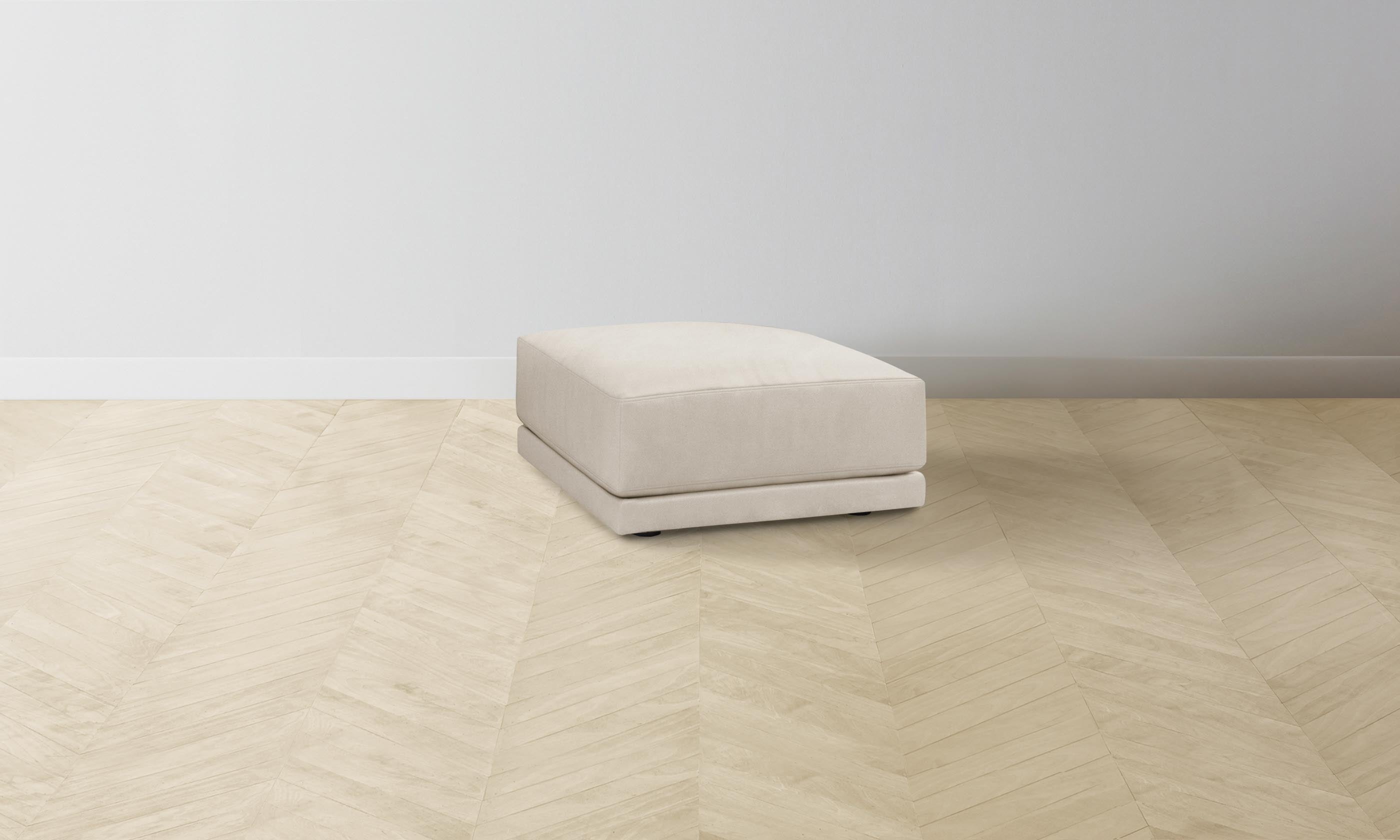 Premium Nubuck Leather Sail Ottoman - Modern Living Room Footrest & Storage Bench - Perfect for Home Decor, Small Space Furniture, and Extra Seating