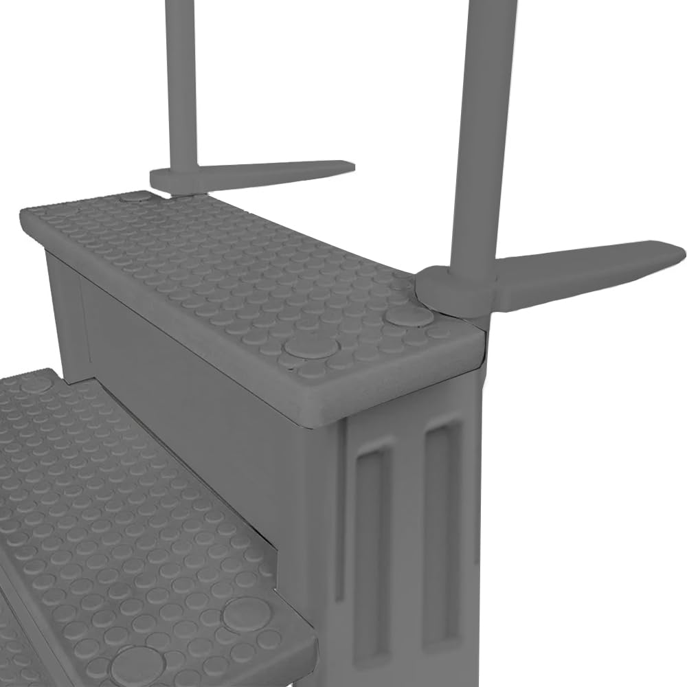 Aqua Select Anti-Slip Swimming Pool Steps for Above Ground Pools - Gray, Deck Mountable (48