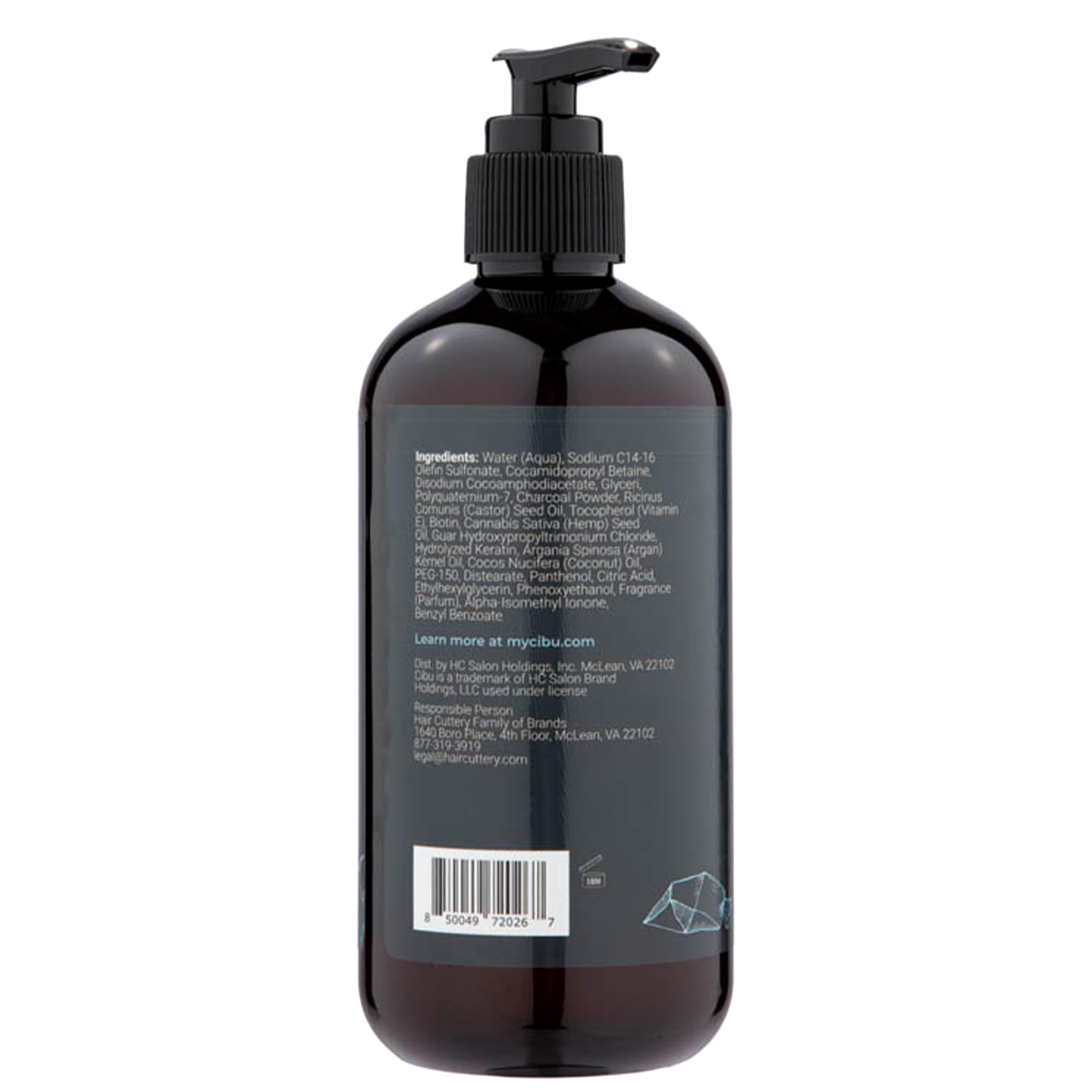 CIBU for Men Charcoal Shampoo - 12oz Deep Cleansing Shampoo for Healthier Hair & Scalp - Removes Dirt, Oil, Boosts Volume & Thickness - Revitalizing Scalp Treatment for Daily Use & Post-Workout Care