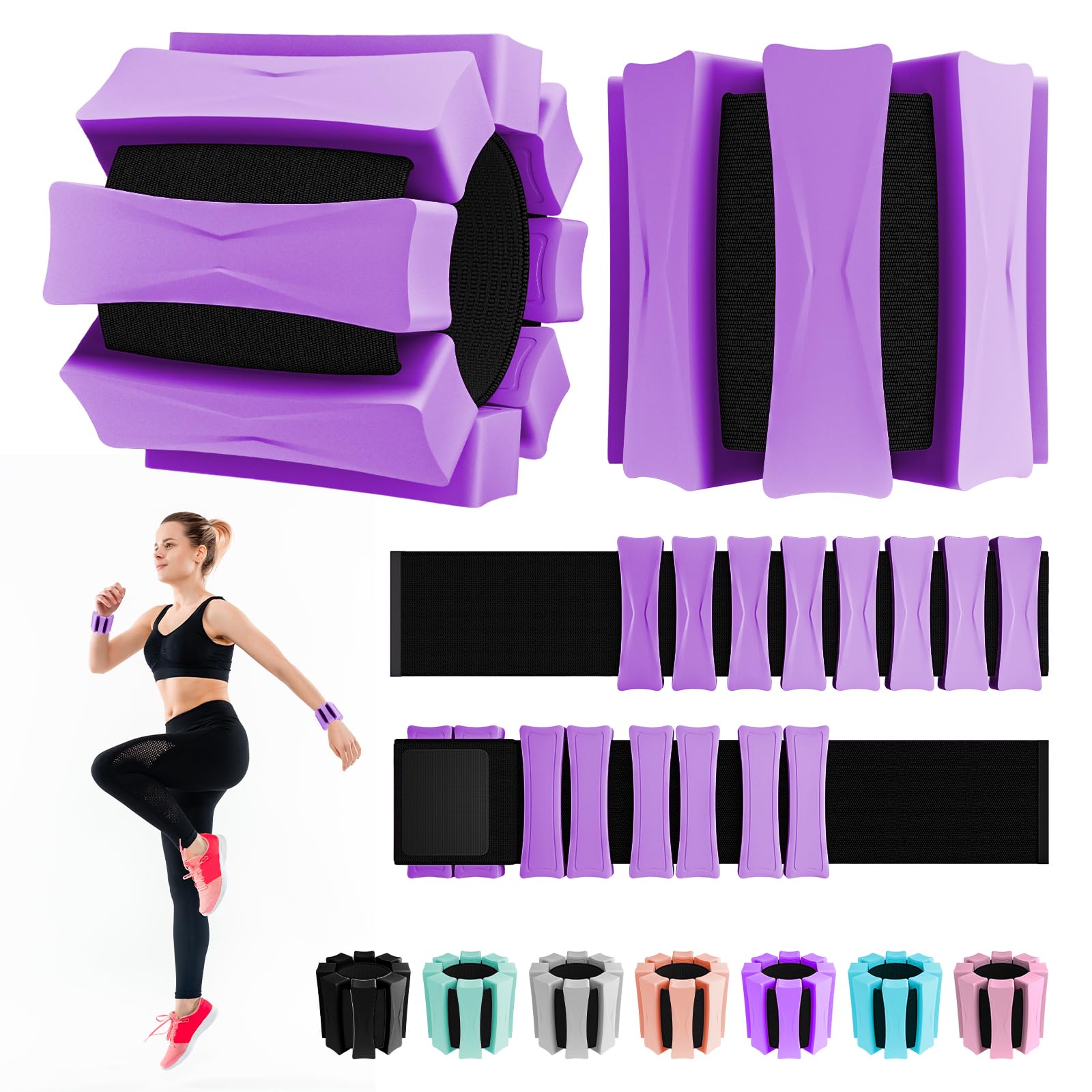 Adjustable Ankle Weights for Women & Men - 2-Pack (1LB Each) - Wrist & Ankle Weights for Home Gym, Walking, Running, Yoga, Pilates, Barre & Strength Training - Perfect for Travel & Fitness On-The-Go