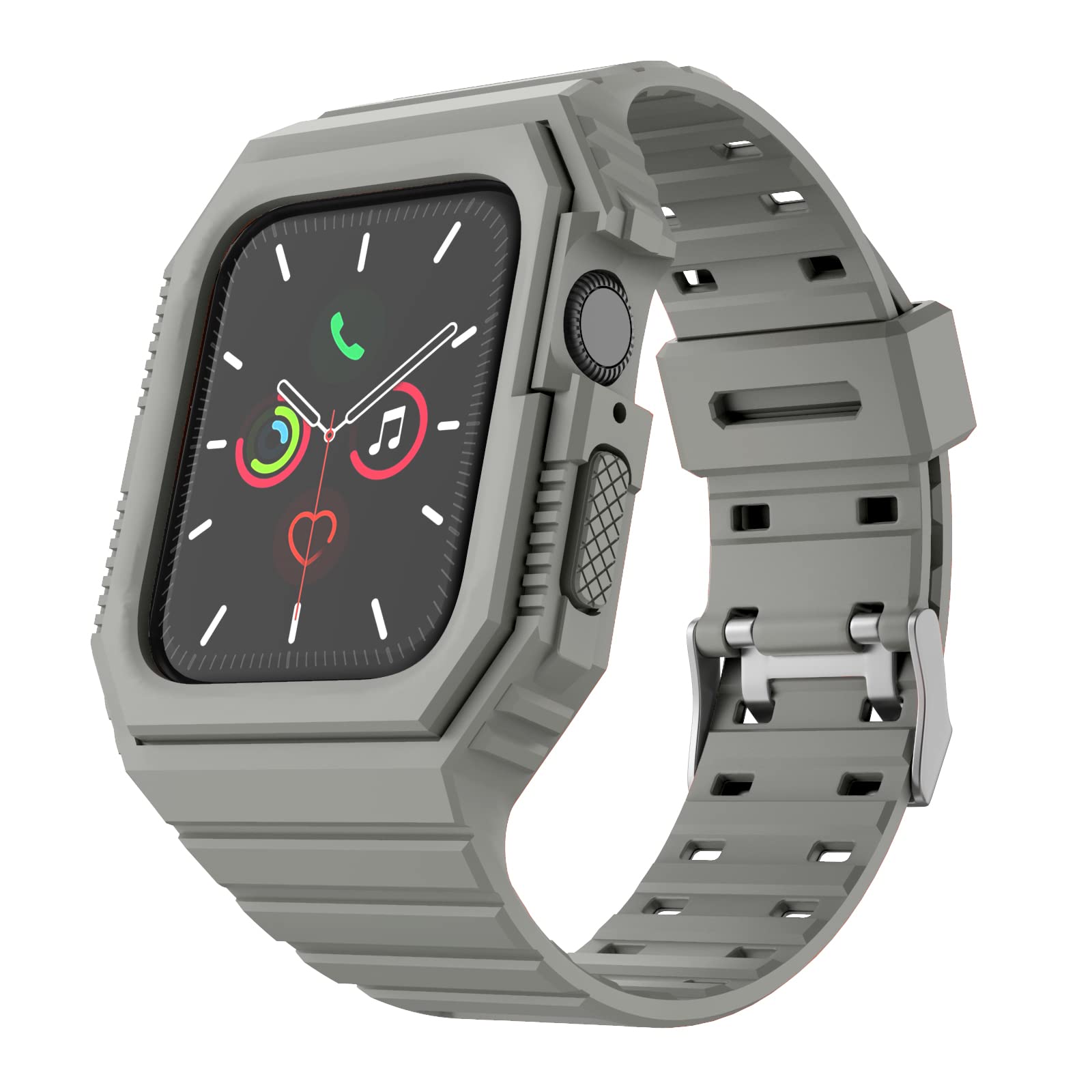 Durable Apple Watch Bands 38mm 40mm 42mm 44mm - Compatible with Series 1/2/3/4/5/6/7/SE - Rugged TPU Sport Strap with Protective Bumper Case for Men & Women - Perfect for Workouts, Running & Outdoor Activities