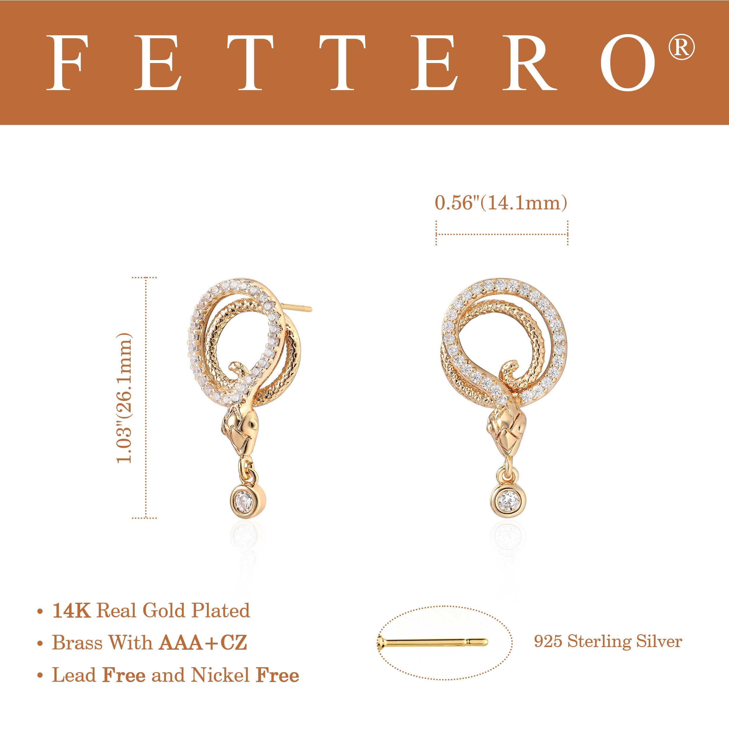 14K Gold Plated Snake Earrings for Women - Boho Dainty Open C Hoop Studs - Hypoallergenic Handmade Gold Jewelry Gift - Perfect for Parties, Weddings & Everyday Wear