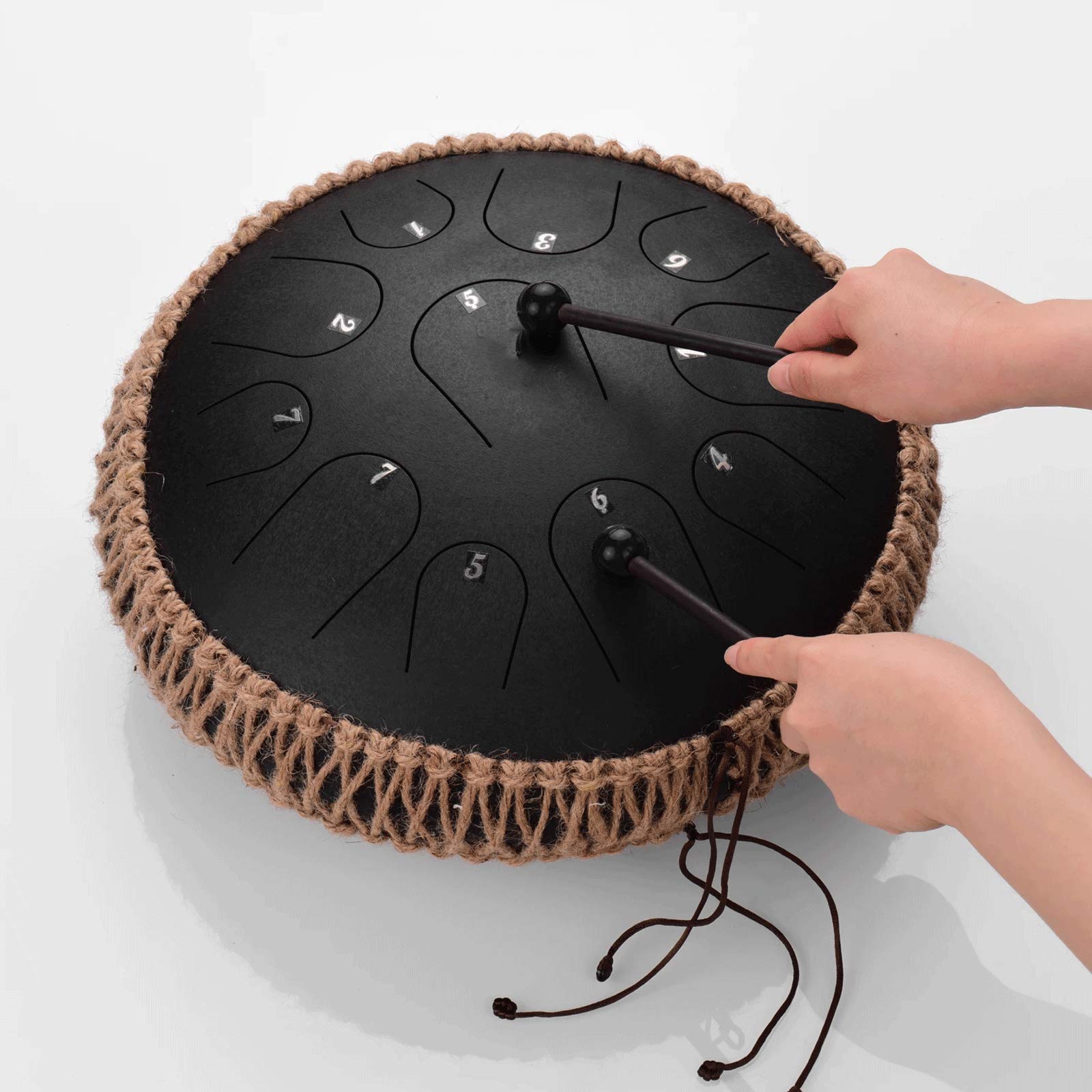 11 Notes 12 Inches Steel Tongue Drum - C Key Handpan Percussion Instrument for Meditation, Yoga & Music Therapy | Includes Drumsticks, Travel Bag & Bracket | Perfect for Beginners, Therapists & Travel Musicians