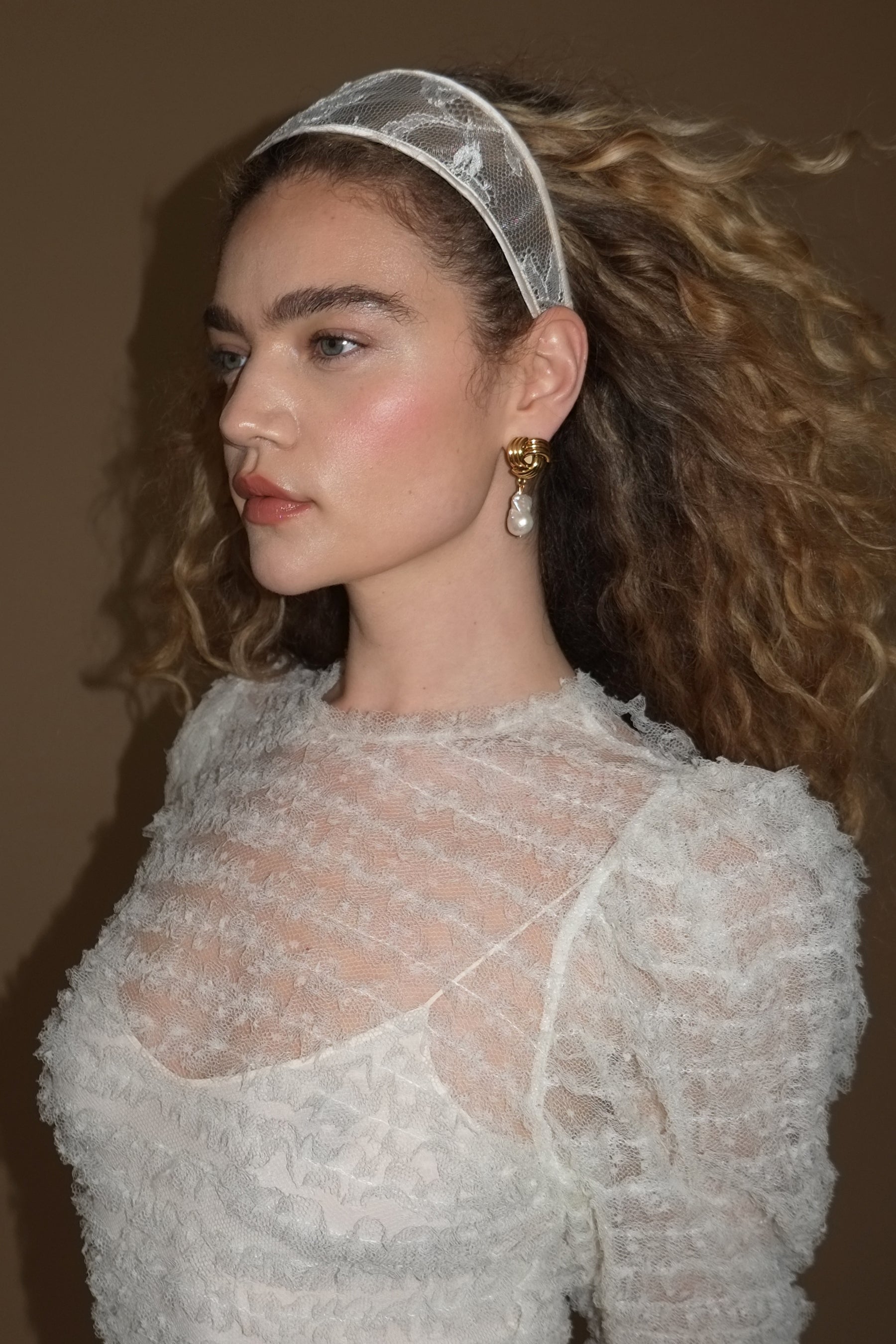 Giselle Lace Wide Headband for Women - Elegant Stretchable Hair Accessory for Weddings, Parties & Everyday Wear
