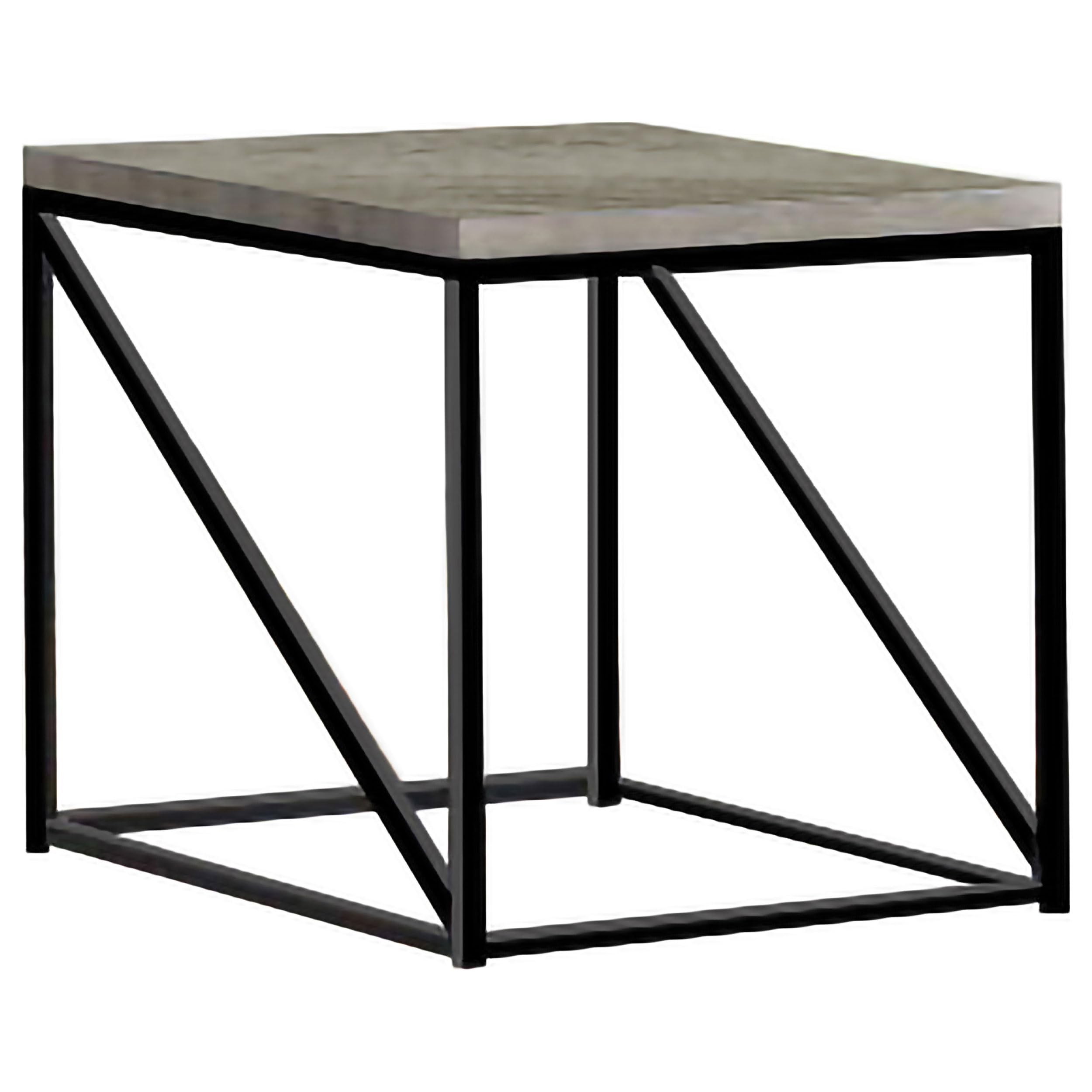 Coaster Furniture End Table with Sonoma Gray Top & Black Base - 705617 | Perfect for Living Room, Bedroom, or Office Side Table