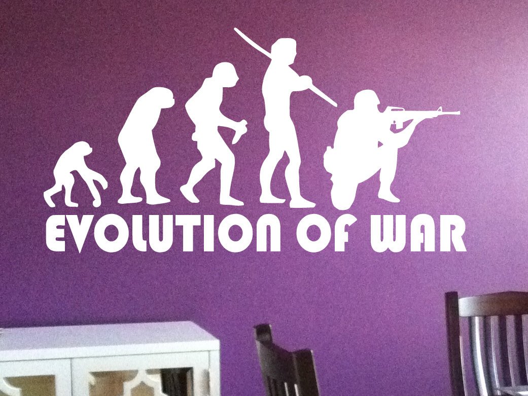 Military Army Weapon Evolution War Wall Art Stickers - Home Decor Decals for Nursery, Kids Room & Office - Tr106 A - Perfect for DIY Wall Decor, Themed Rooms & Creative Spaces