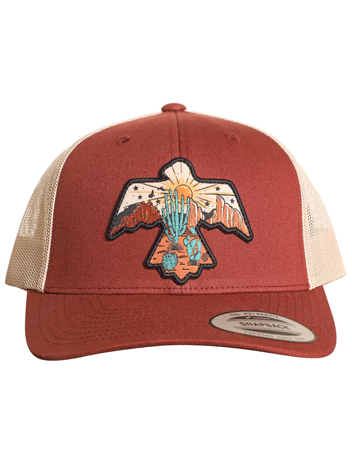 Rock & Roll Denim Mesh Back Cap - Vintage Rust Color Adjustable Trucker Hat for Men & Women | Perfect for Concerts, Outdoor Adventures & Casual Streetwear