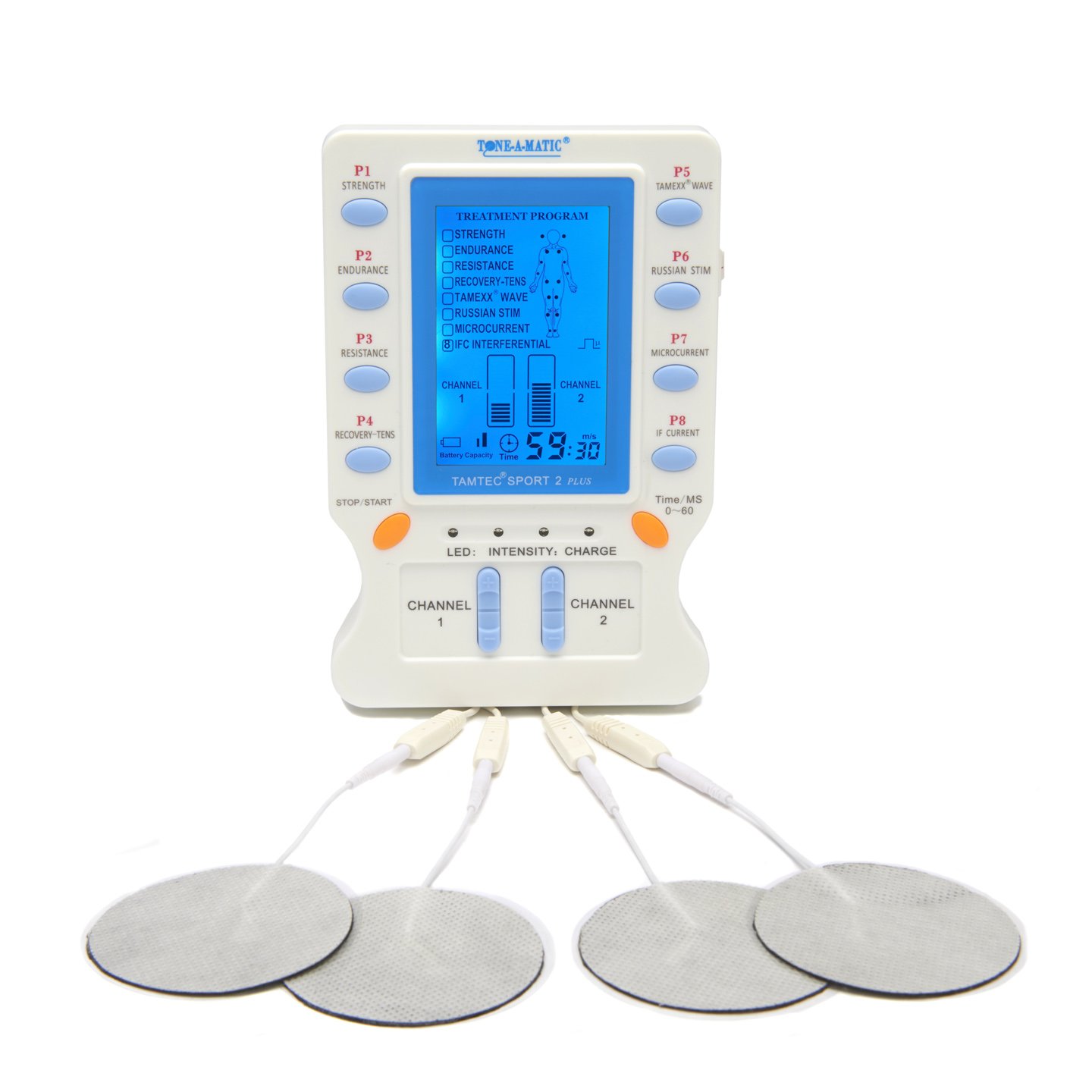 TENS EMS Unit - 2 Channel Electronic Muscle Stimulator with Russian Stim, IFC, ARP & Microcurrent Therapy for Pain Relief, Muscle Recovery & Toning - Perfect for Athletes, Arthritis Sufferers & Home Fitness