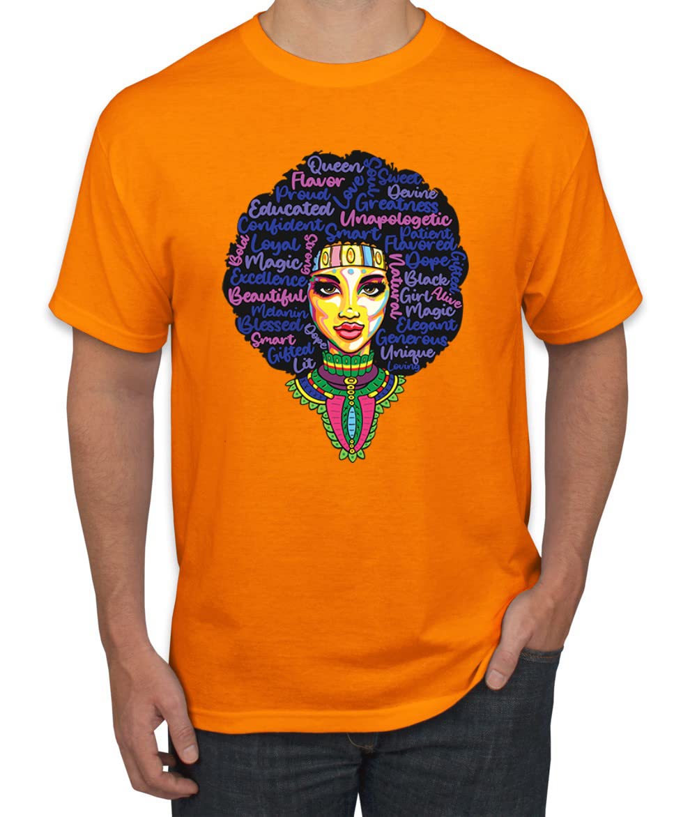 Queen Bee Strong Black Woman Black Pride Men's Graphic T-Shirt - Empowering Black Pride Tee for Men - Perfect for Black History Month, Cultural Events & Everyday Wear