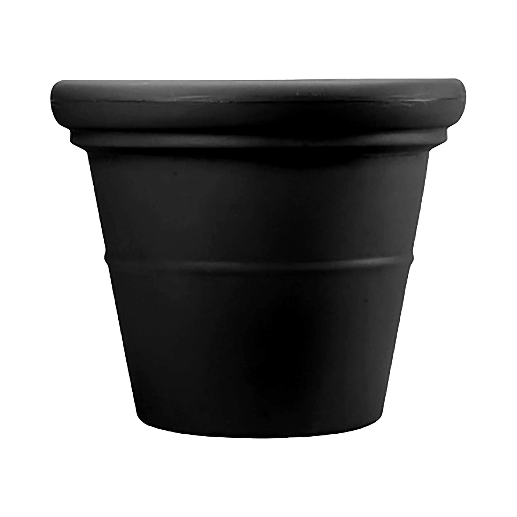 HC Companies 17 Inch Terrazzo Round Planter - Indoor & Outdoor Heavy Rim Flower Pot for Plants, Succulents, Vegetables - Perfect for Patio, Garden, Balcony Decor (3 Pack, Black)