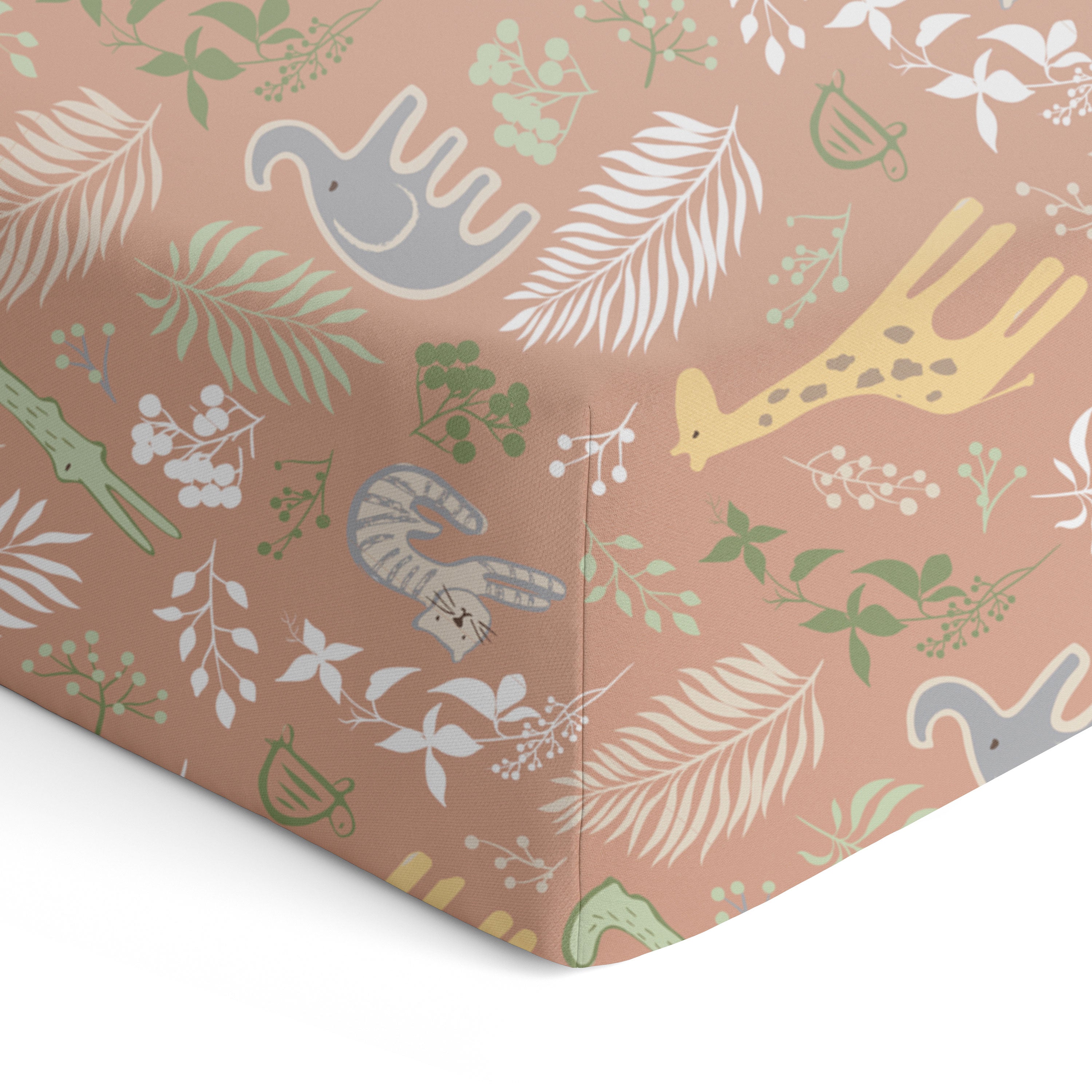 Jungle Bamboo Jersey Cot Fitted Sheet - Soft Breathable Crib Sheet Set (Buy One Get One Free) - Perfect for Nursery, Daycare & Baby Shower Gifts