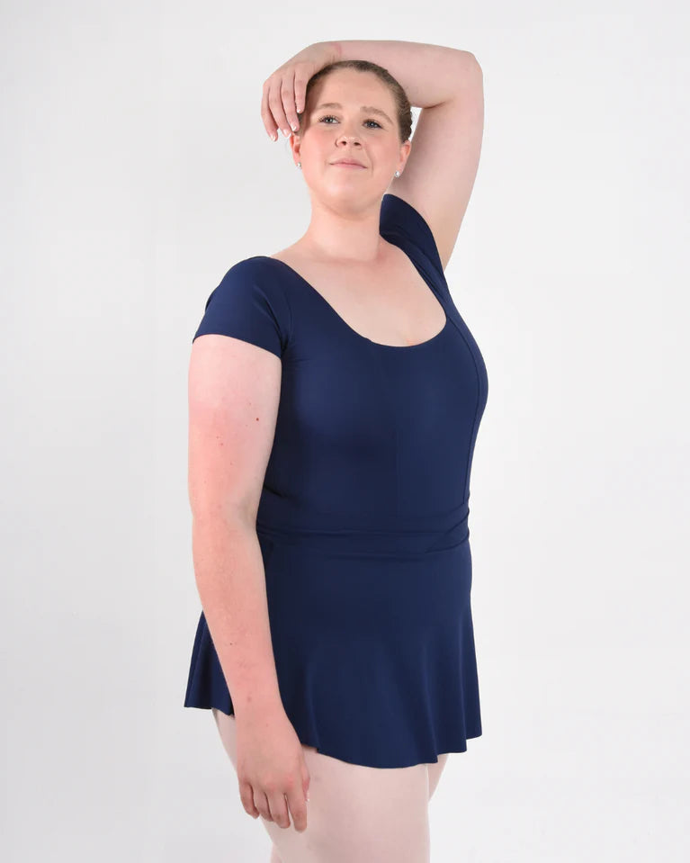 Mia Navy Leotard for Girls - Ballet Dance Gymnastics Performance Wear - Stretchy Comfortable Leotard for Dance Class, Recital & Competition