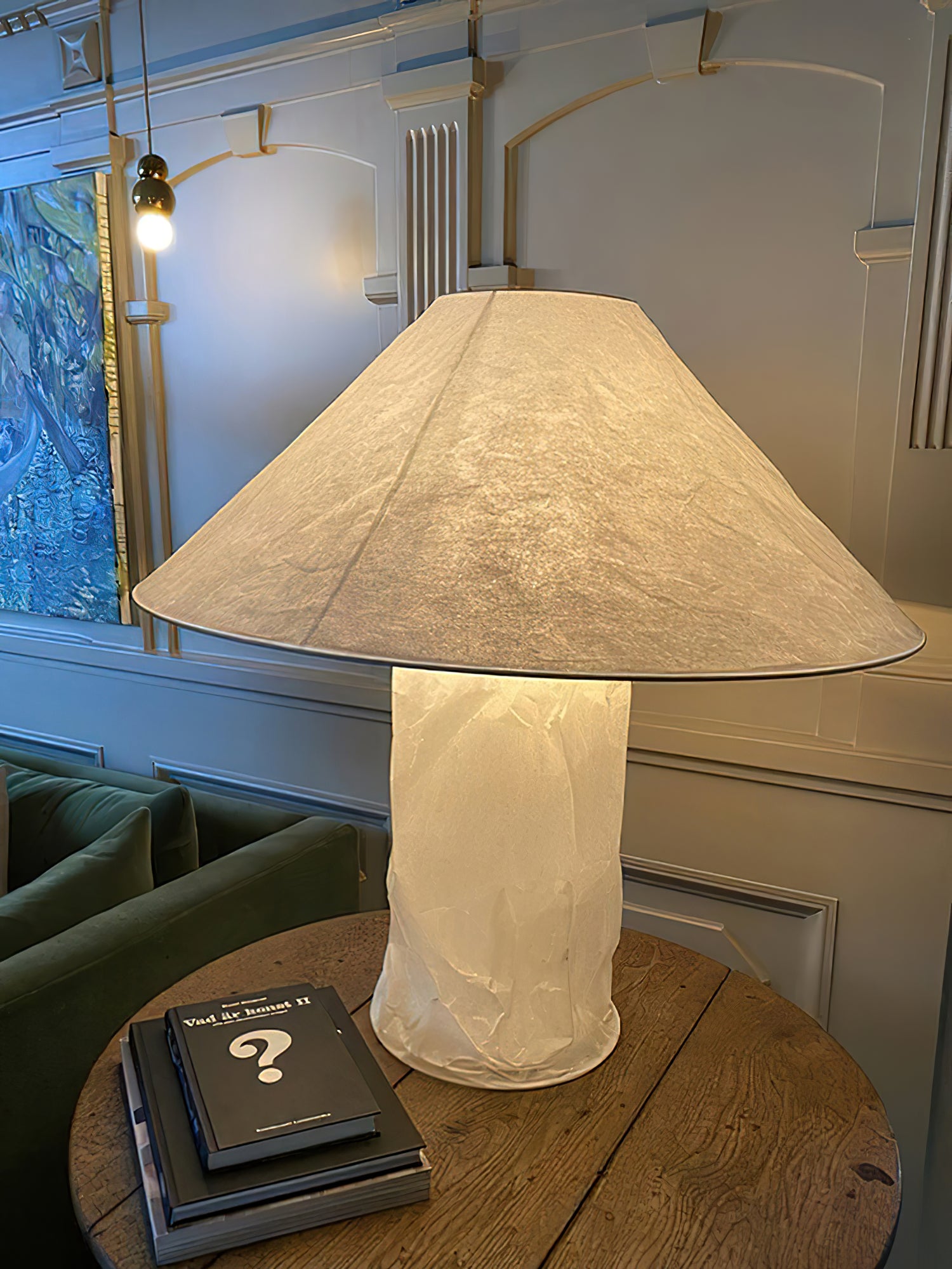 Crinkle Paper Table Lamp - Elegant Handmade Decorative Light for Bedroom, Living Room & Office - Perfect for Cozy Nights, Reading & Relaxation