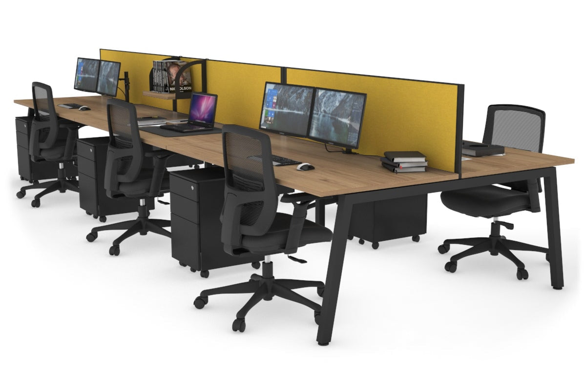 Quadro 6-Person Office Workstation Desk - 1600L x 800W with Cable Management Scallop - Perfect for Team Collaboration, Open Office Spaces & Conference Rooms