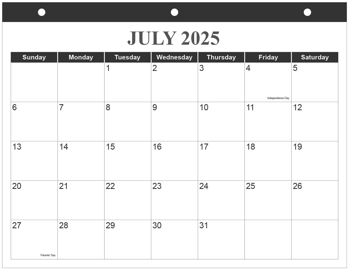 2025-2026 18-Month Wall Calendar Planner for 3-Ring Binder | July 2025 - December 2026 | Premium Thick Paper | 8.5