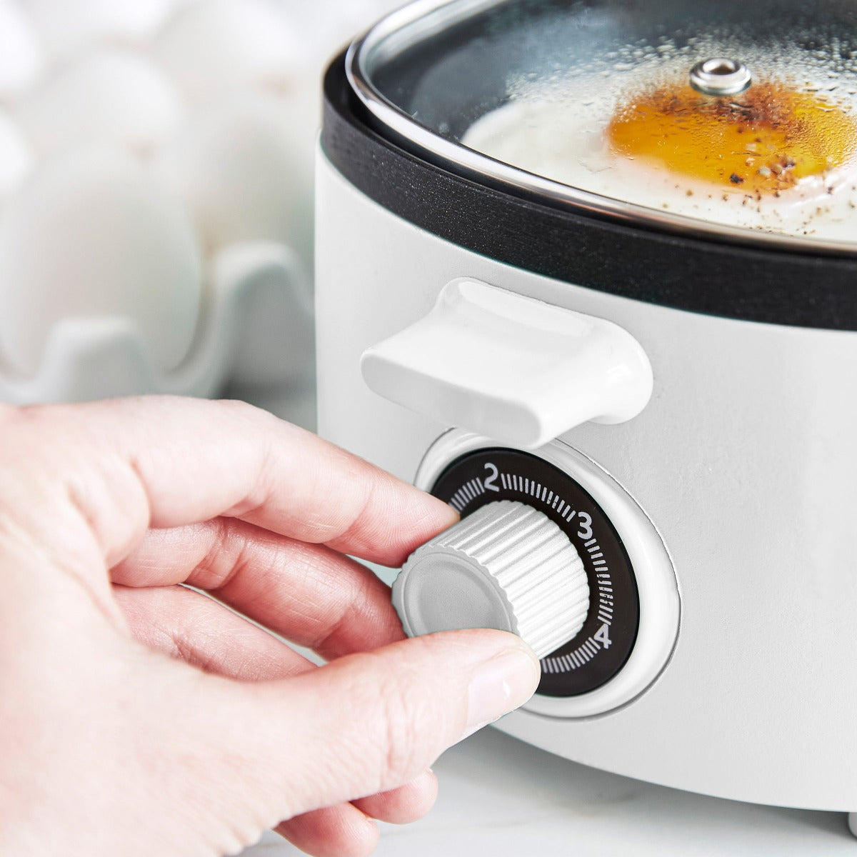 GreenLife Breakfast Maker - 4-Slice Toaster & Egg Cooker Combo | White | Perfect for Quick & Healthy Breakfasts at Home or Office