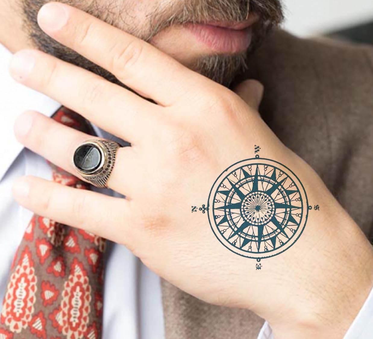Waterproof Temporary Tattoo Stickers for Men & Women - 3D Realistic Flowers, Butterflies, Stars, Angels, Wolves & Armband Designs (60mm x 105mm) - Perfect for Parties, Halloween Costumes, Festivals & Body Art
