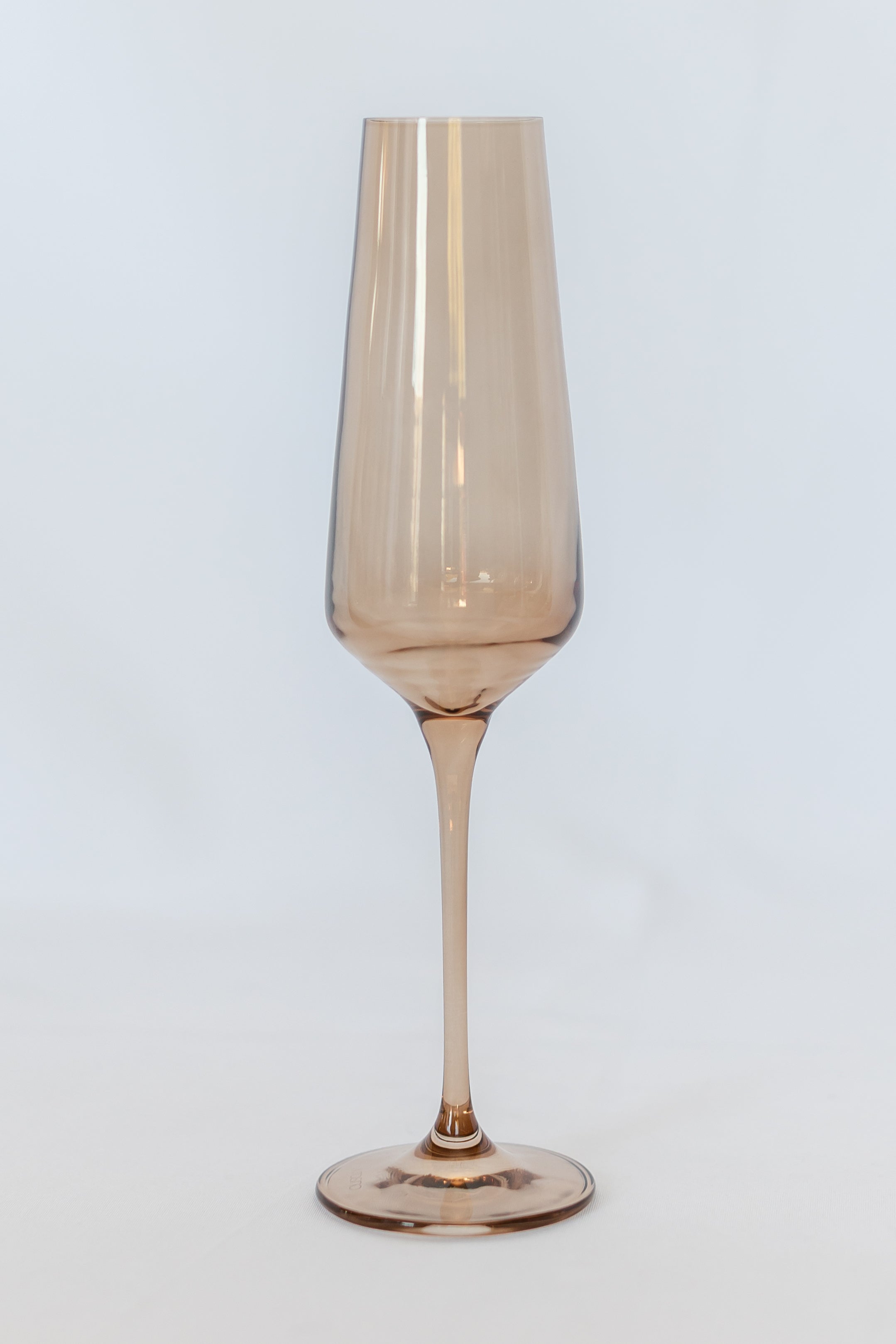 Elegant Estelle Colored Champagne Flute Set of 2 - Mocha Mousse (Amber Smoke) for Wedding Toasts, Anniversary Celebrations & Romantic Dinners