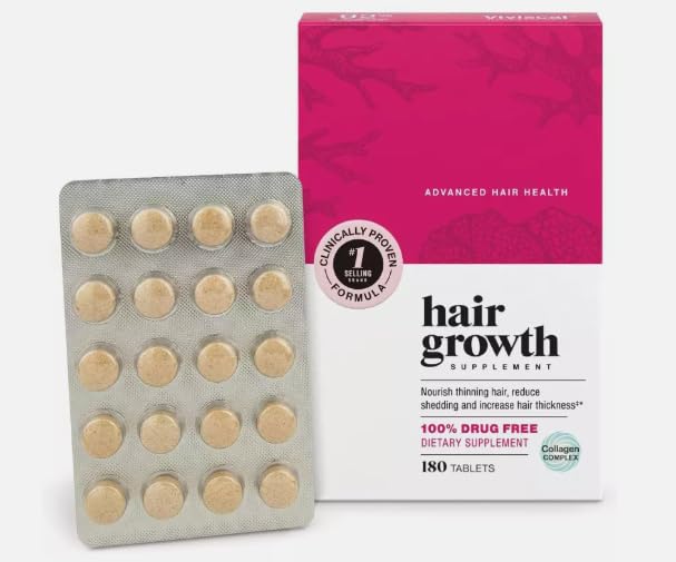 Best Hair Growth Supplements for Women - 180 Tablets (90 Day Supply) | Promotes Thicker & Longer Hair | Perfect for Thinning Hair & Hair Loss Prevention