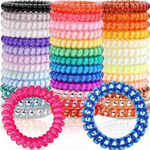 40 Candy Colors Spiral Hair Ties