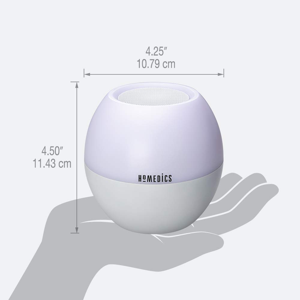 Homedics White Noise Machine for Adults & Babies - Bluetooth Sound Machine with Sunrise Alarm, 7-Color Night Light & Auto-Off Timer | Perfect for Nursery, Office, Meditation & Sleep Therapy