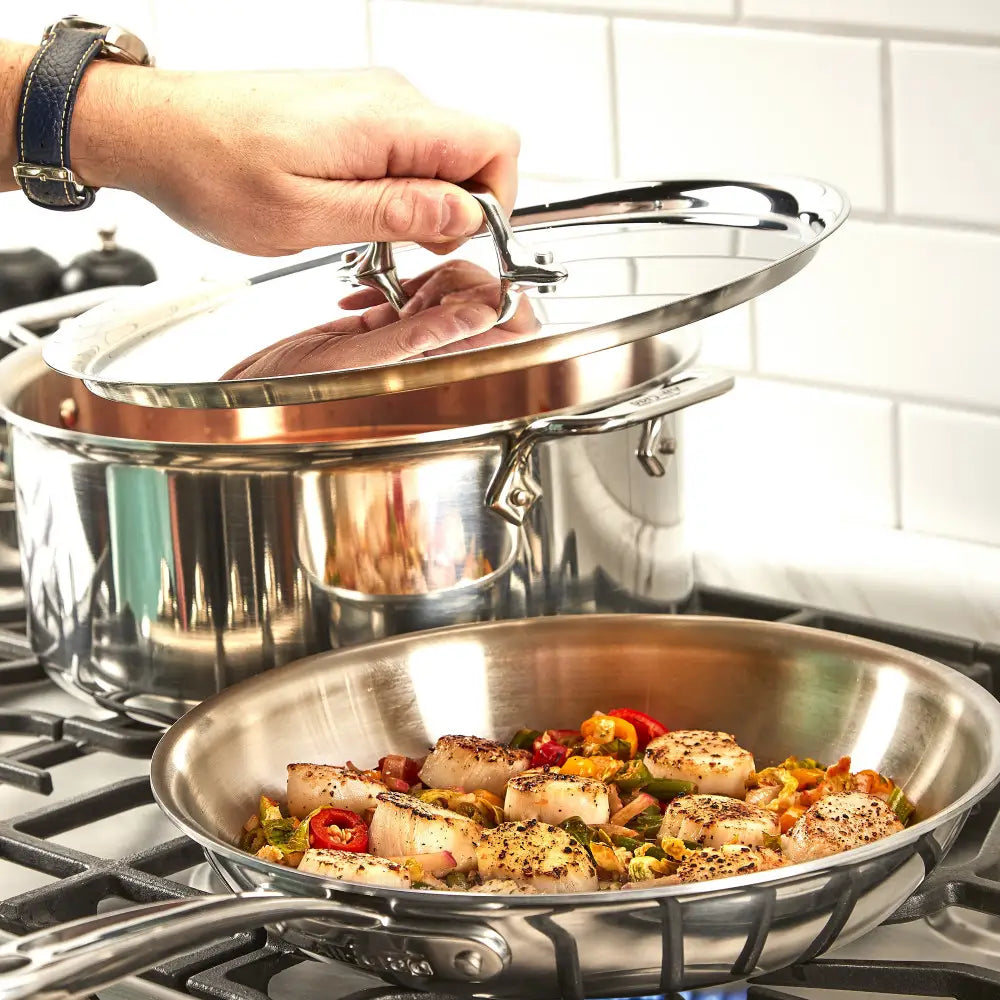 All-Clad D3 Stainless Steel 10-Piece Cookware Set - Premium Kitchen Essentials for Professional & Home Cooking